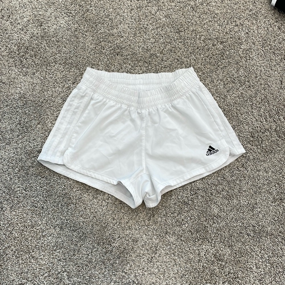 white adidas shorts size xs